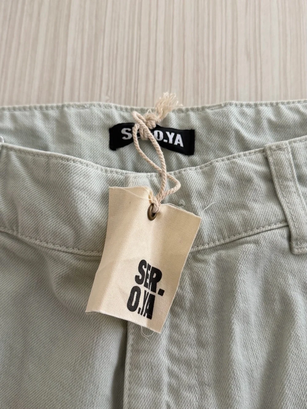 SER.O.YA Pale Gray Casual Cotton Pants